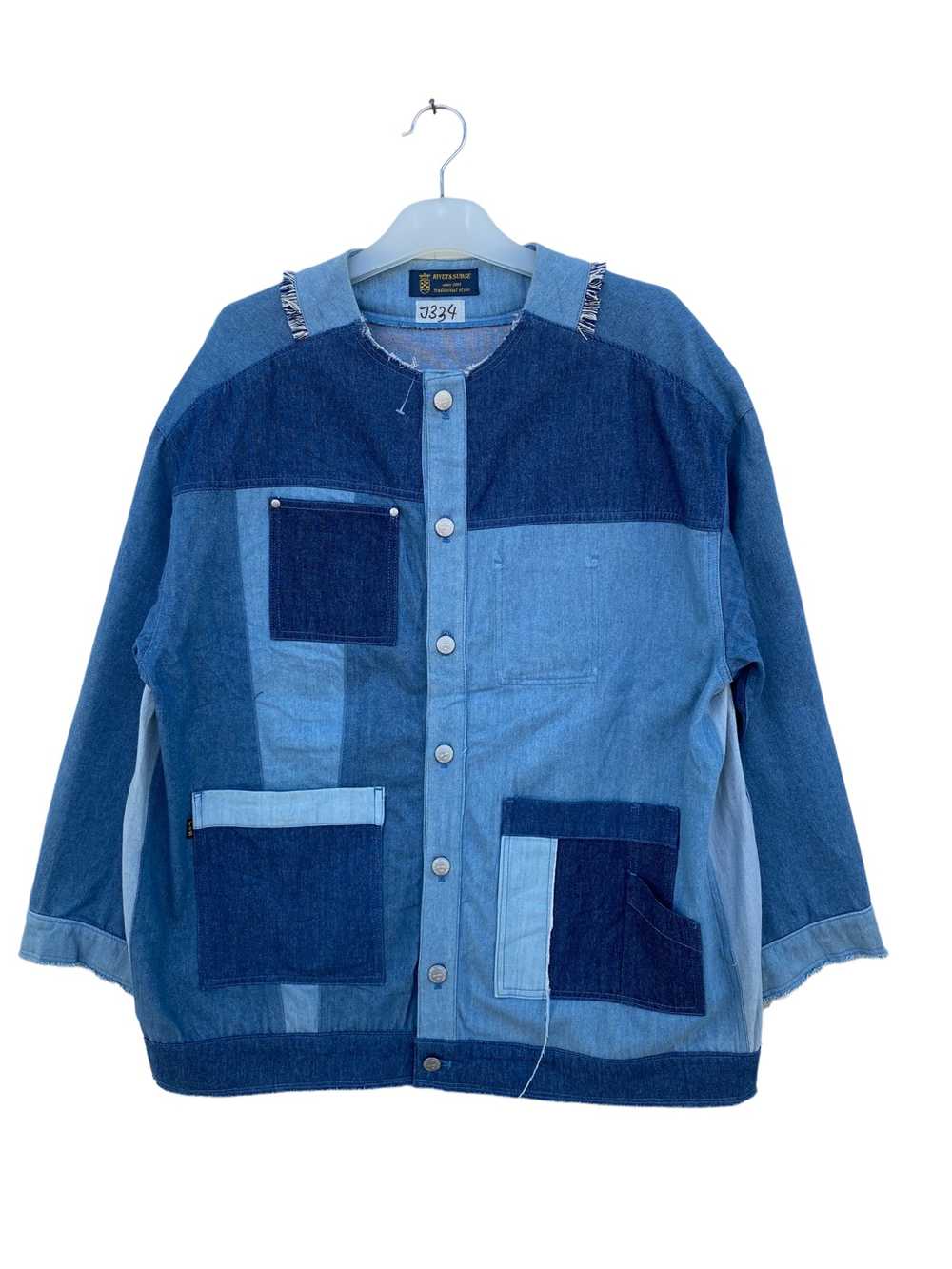 Vintage - Rivet And Surge Patchwork Denim Jacket - image 1