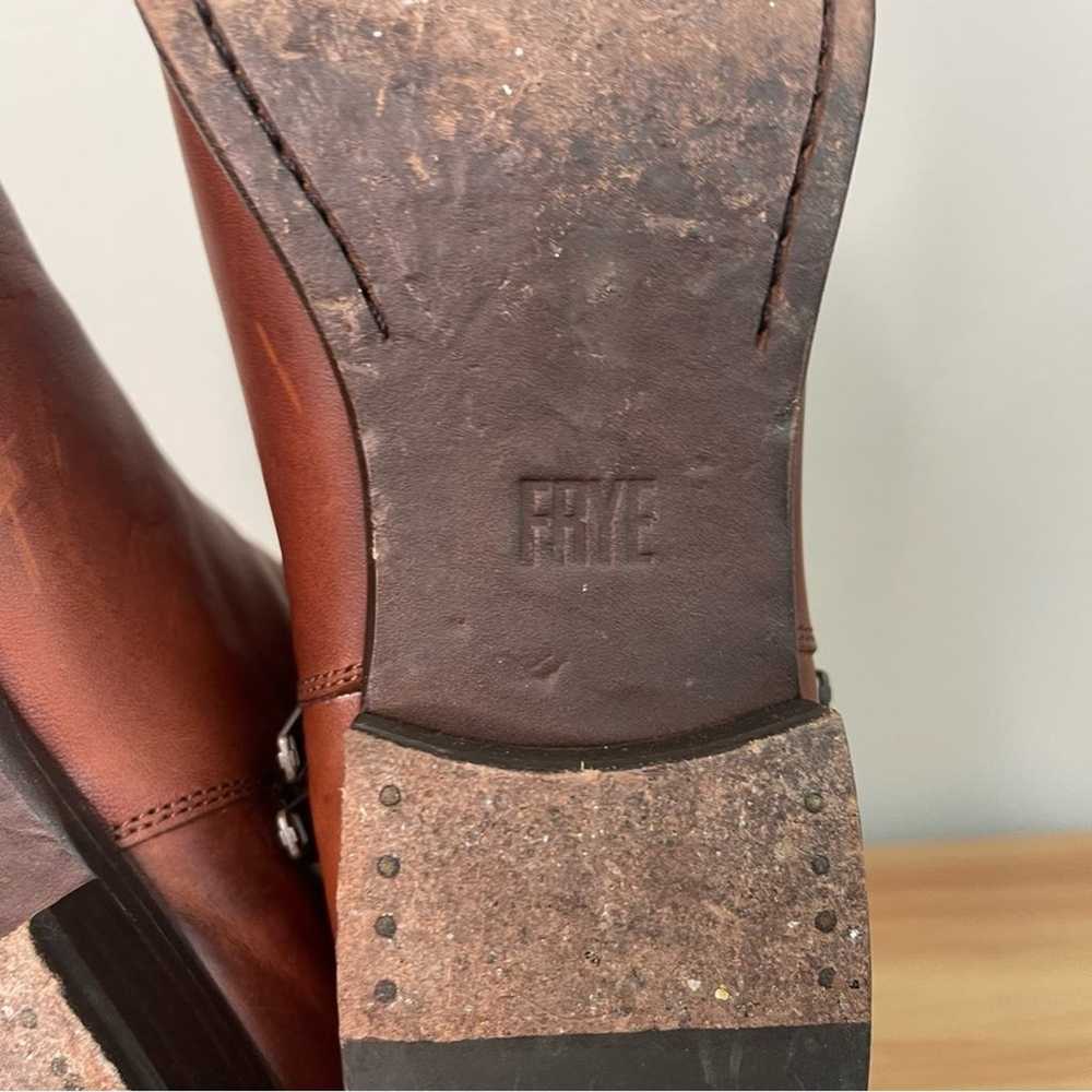 Frye Carly Leather Zip Chelsea Booties in Cognac - image 9
