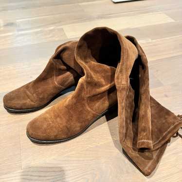 stuart weitzman brown suede lowland boots 40mm
