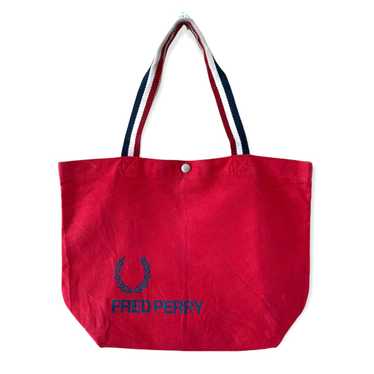 バッグ Fred Perry PVC Leather Logo Tote Bag Fred Perry x Comme des Garçons Leather Tennis Tote - Blue