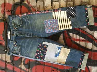 Junya Watanabe - Patchwork denim cropped jeans - image 1