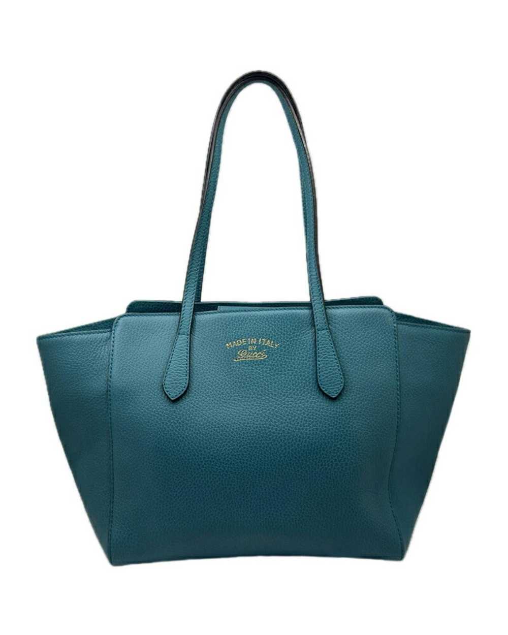 Gucci Blue Leather Swing Bag - image 1