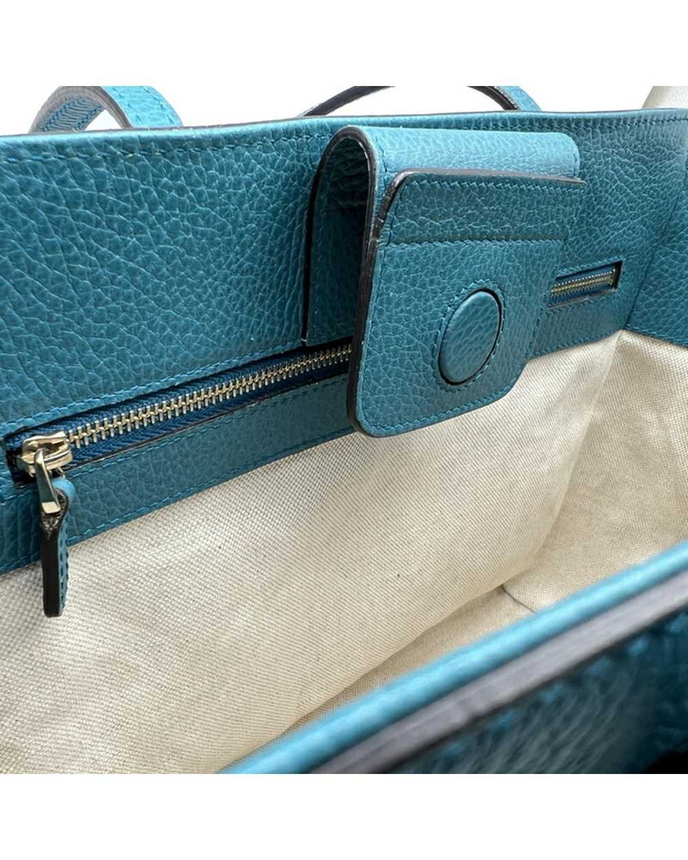 Gucci Blue Leather Swing Bag - image 8