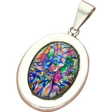 Mexico Sterling Silver Vintage Colorful Dichroic G