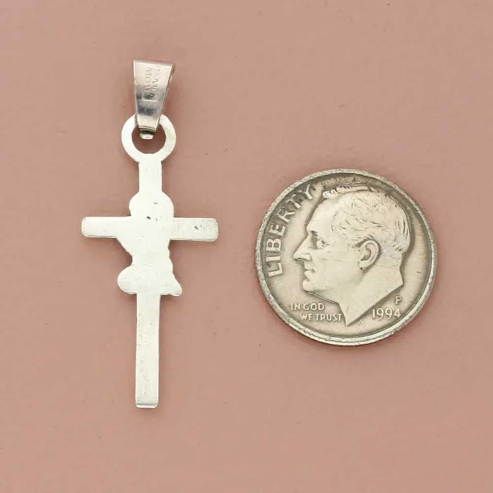 Sterling Silver Vintage Praying Little Boy Cross … - image 4