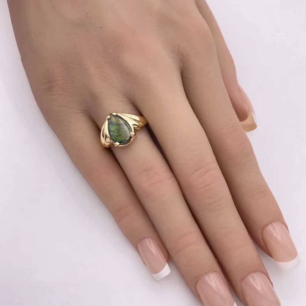 Ammonite Solitaire Vintage Ring 14K Gold by Kabana - image 7