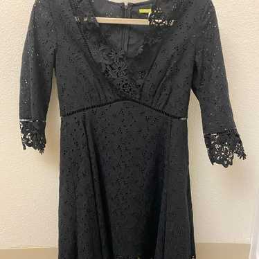 Gianni Bini black lace for and flare dress 4