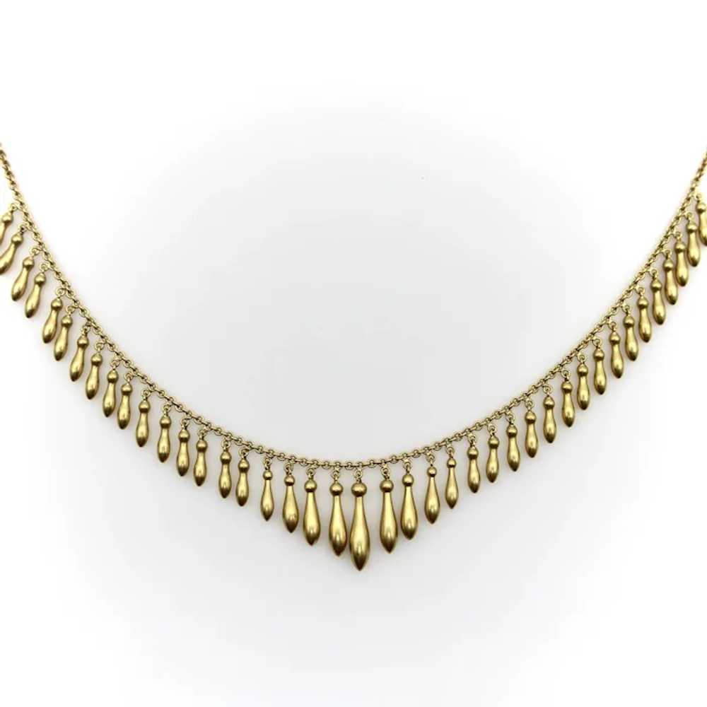 Victorian 14K Gold Graduated Fringe Necklace - image 3