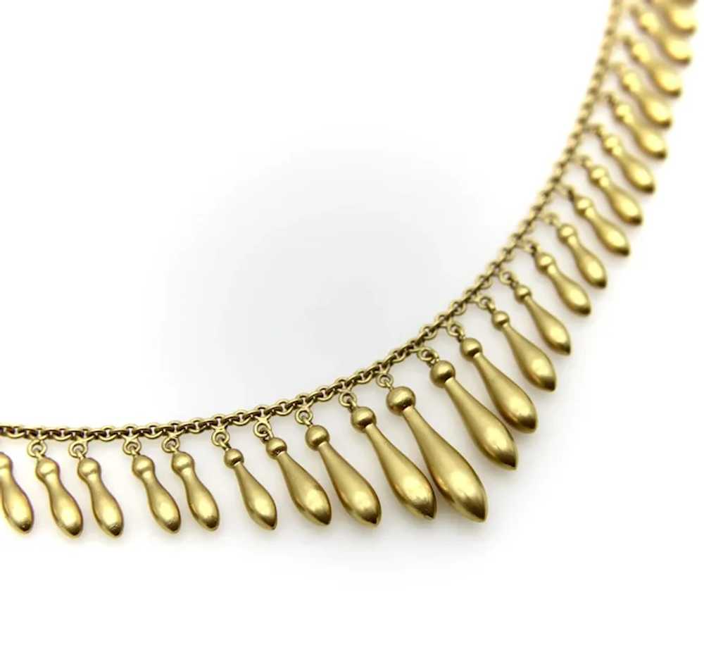 Victorian 14K Gold Graduated Fringe Necklace - image 4