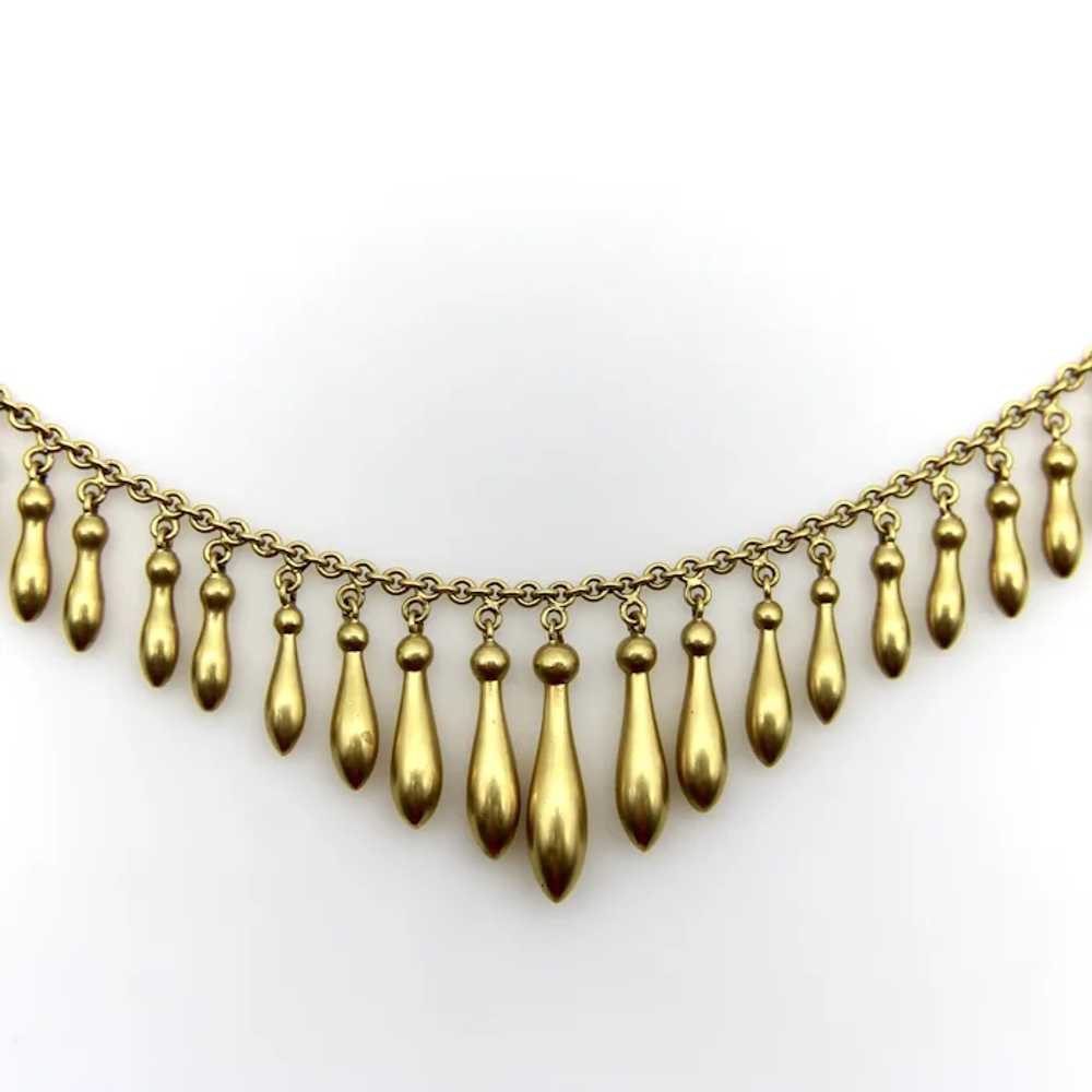 Victorian 14K Gold Graduated Fringe Necklace - image 5