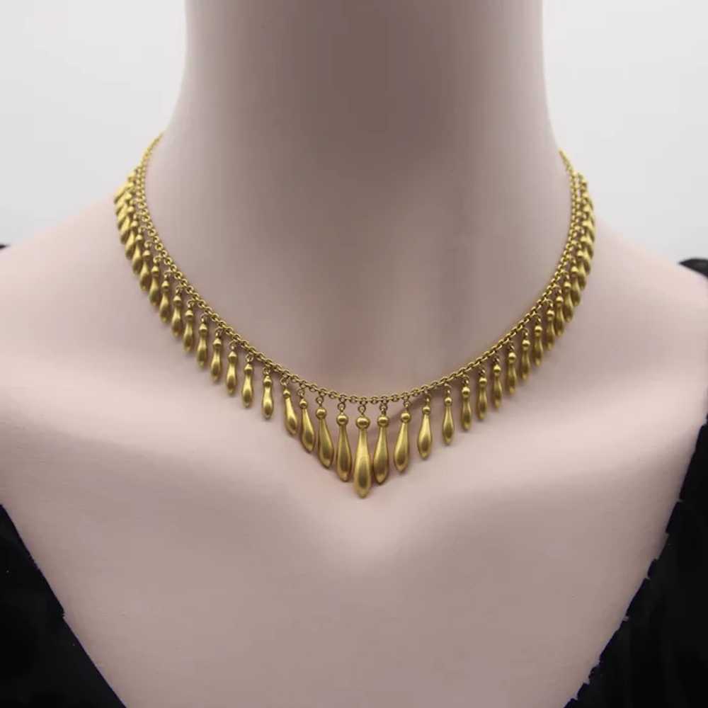 Victorian 14K Gold Graduated Fringe Necklace - image 6