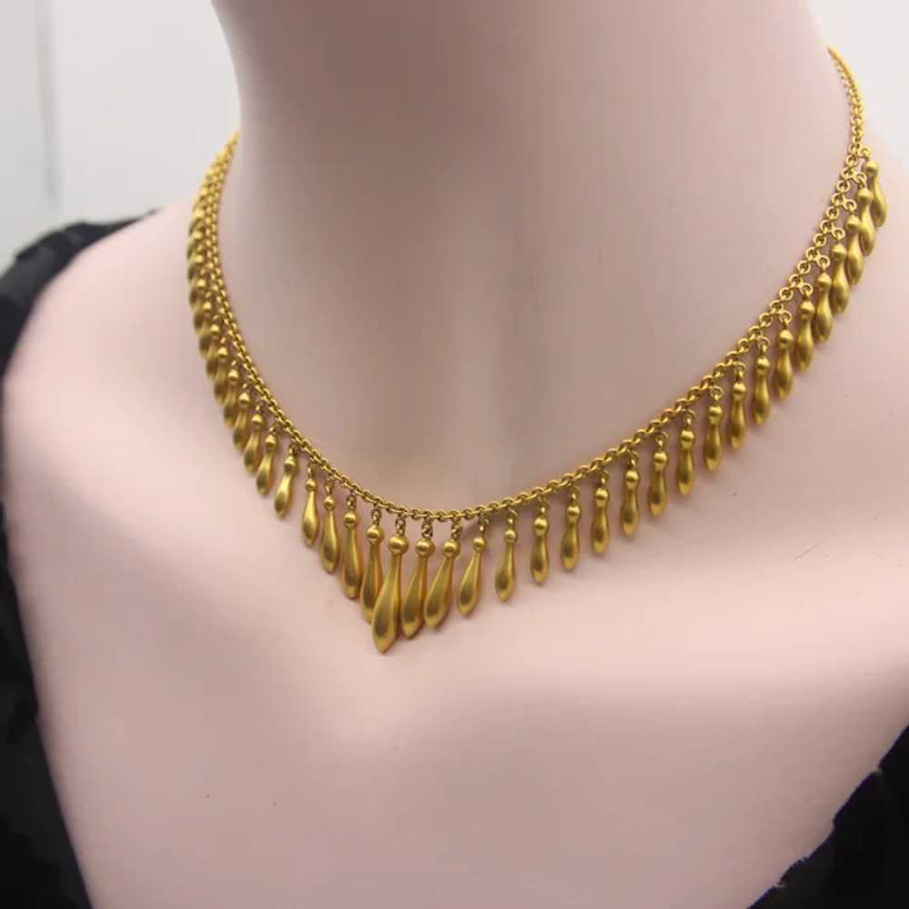 Victorian 14K Gold Graduated Fringe Necklace - image 7