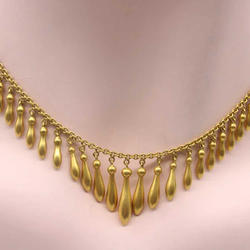 Victorian 14K Gold Graduated Fringe Necklace - image 8