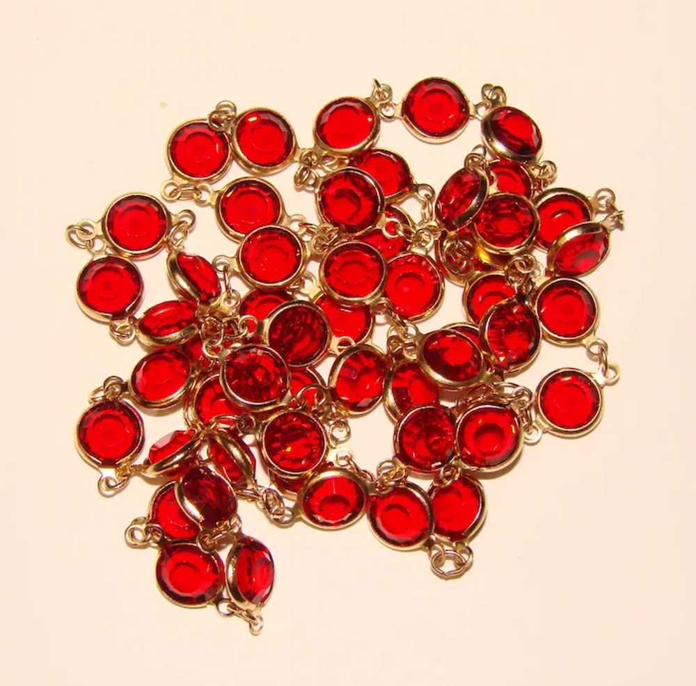 Fabulous SWAROVSKI Bezel Edge Set RED Crystal Sto… - image 2