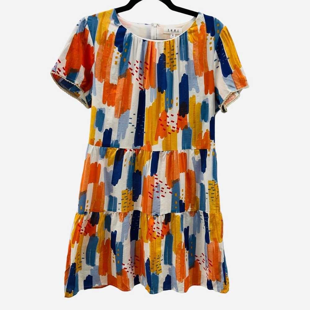 Anthropologie THML Geometric Cotton Casual Dress … - image 1