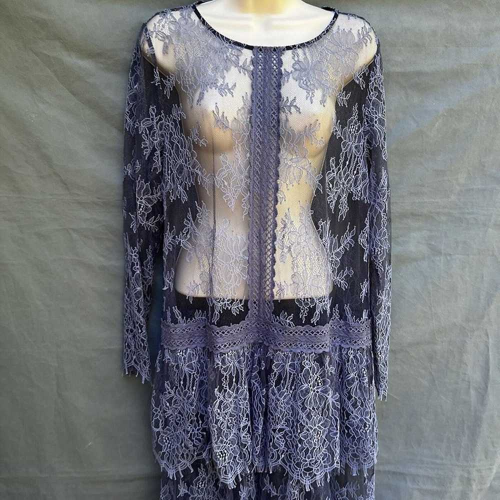 Sundance Blue Lace Dress OVERLAY Only Size Large … - image 6
