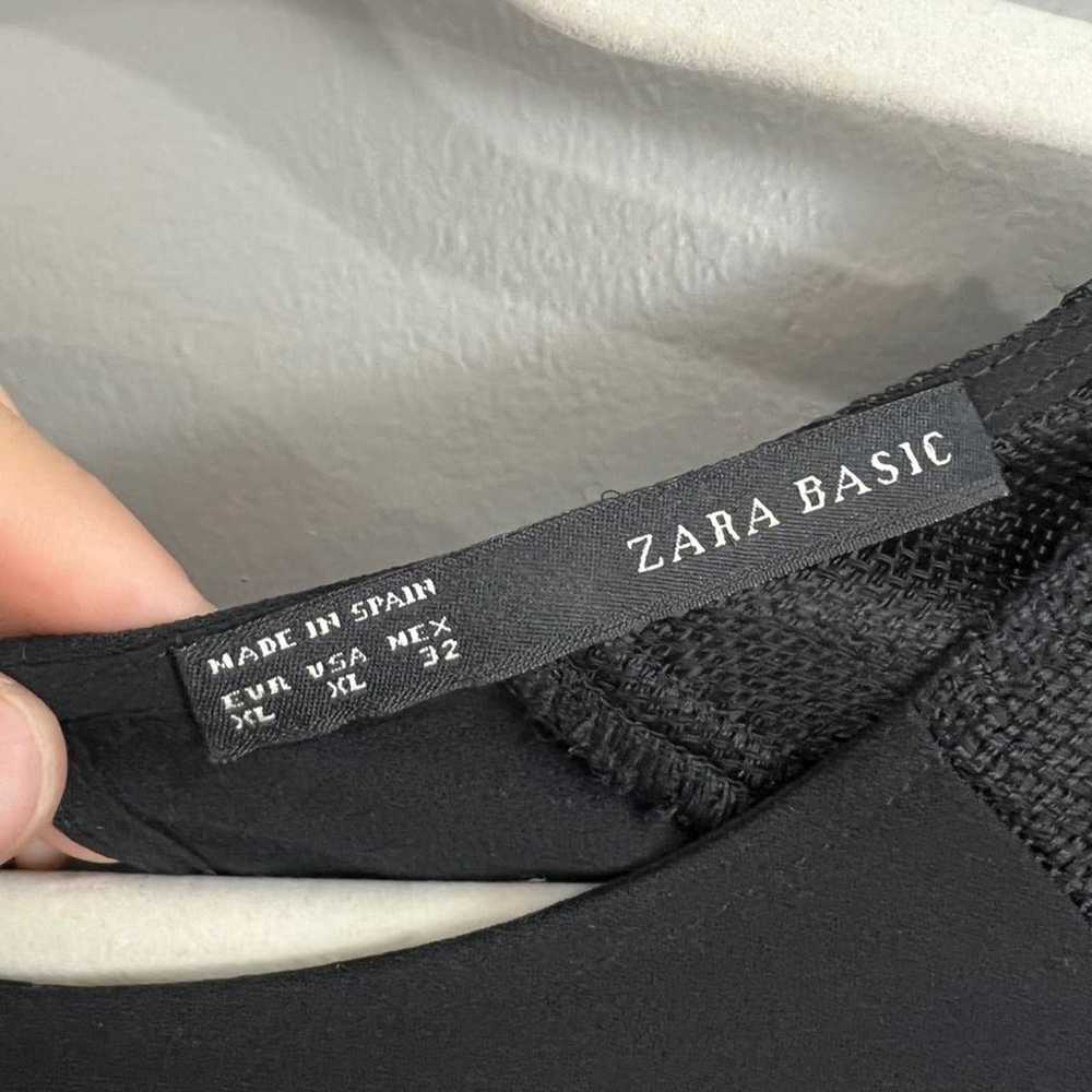 Zara Basic Size XL Black Mesh Sheer Sleeve and He… - image 3