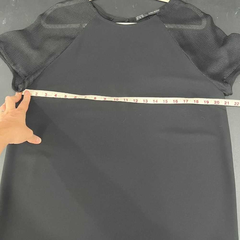 Zara Basic Size XL Black Mesh Sheer Sleeve and He… - image 7
