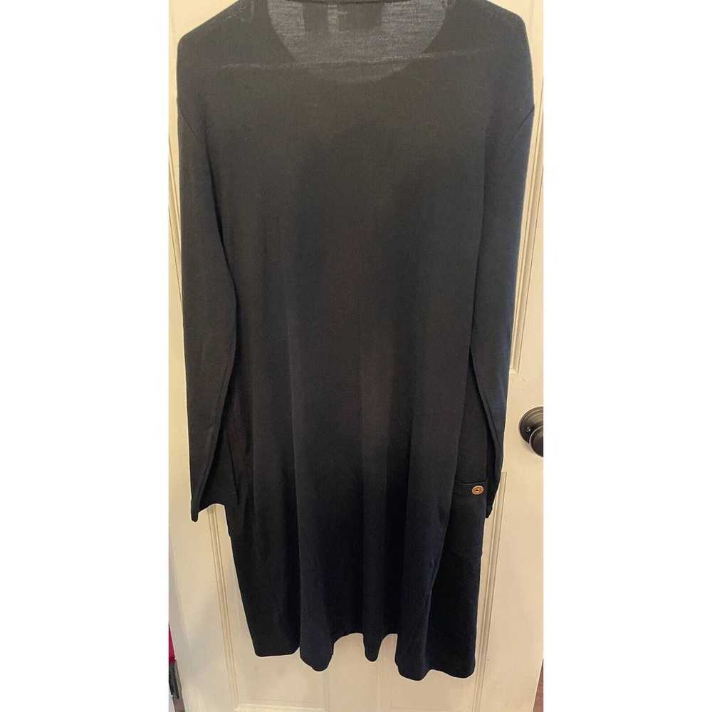 Liz Claiborne Sweater Dress Black Gold Buttons Wo… - image 2