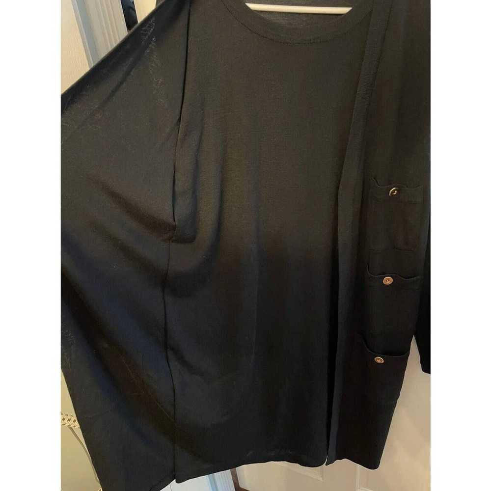 Liz Claiborne Sweater Dress Black Gold Buttons Wo… - image 4