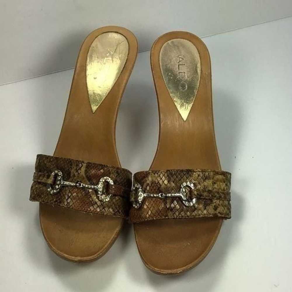 Aldo Vintage Heel Slip On Mule Sandal Made in Ita… - image 2