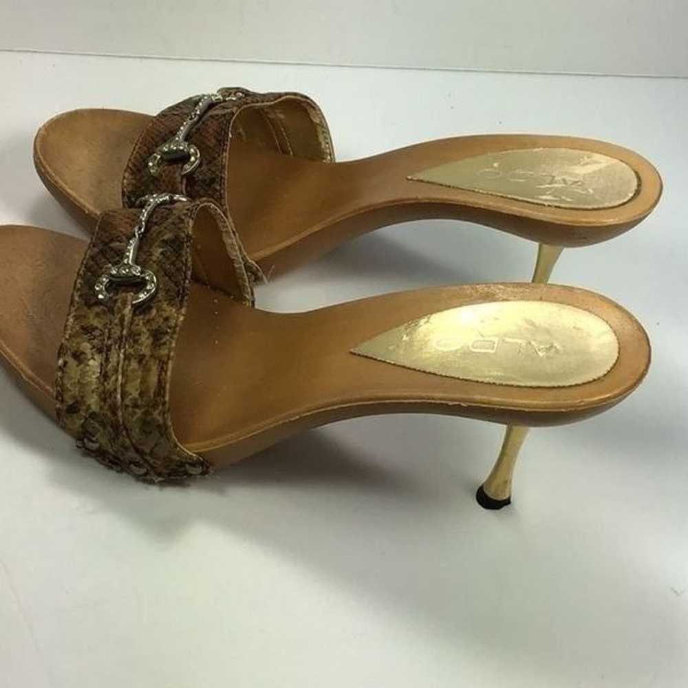 Aldo Vintage Heel Slip On Mule Sandal Made in Ita… - image 3