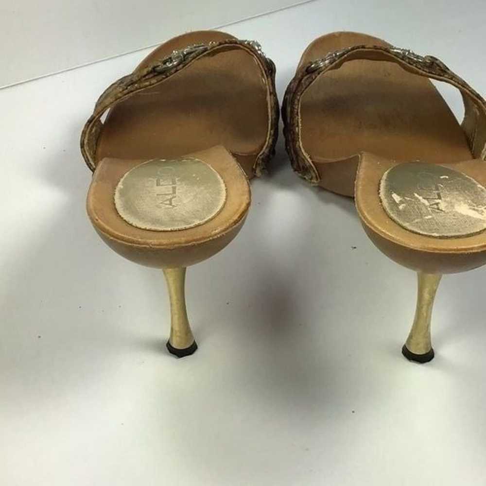 Aldo Vintage Heel Slip On Mule Sandal Made in Ita… - image 4
