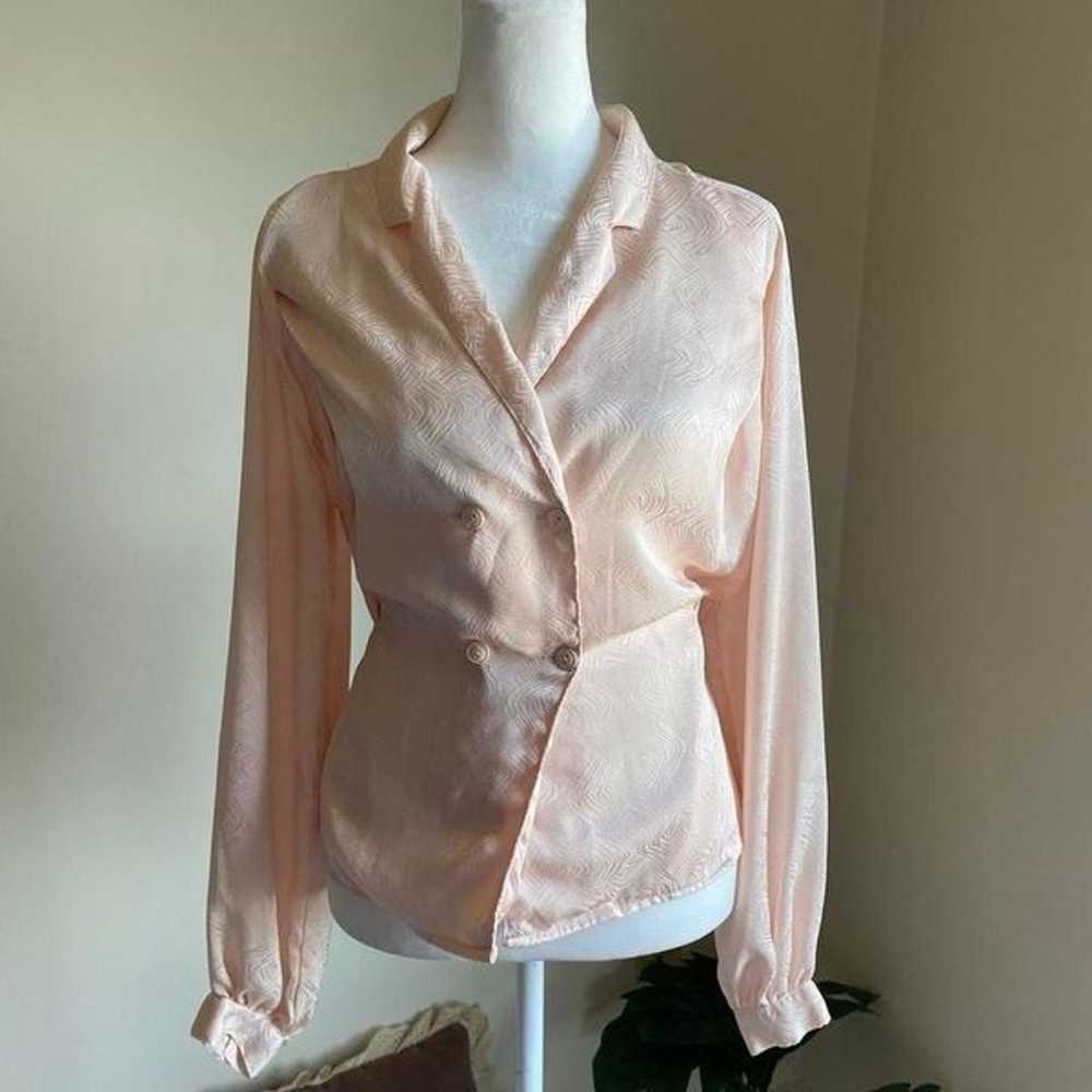 Vintage peach blouse - image 5