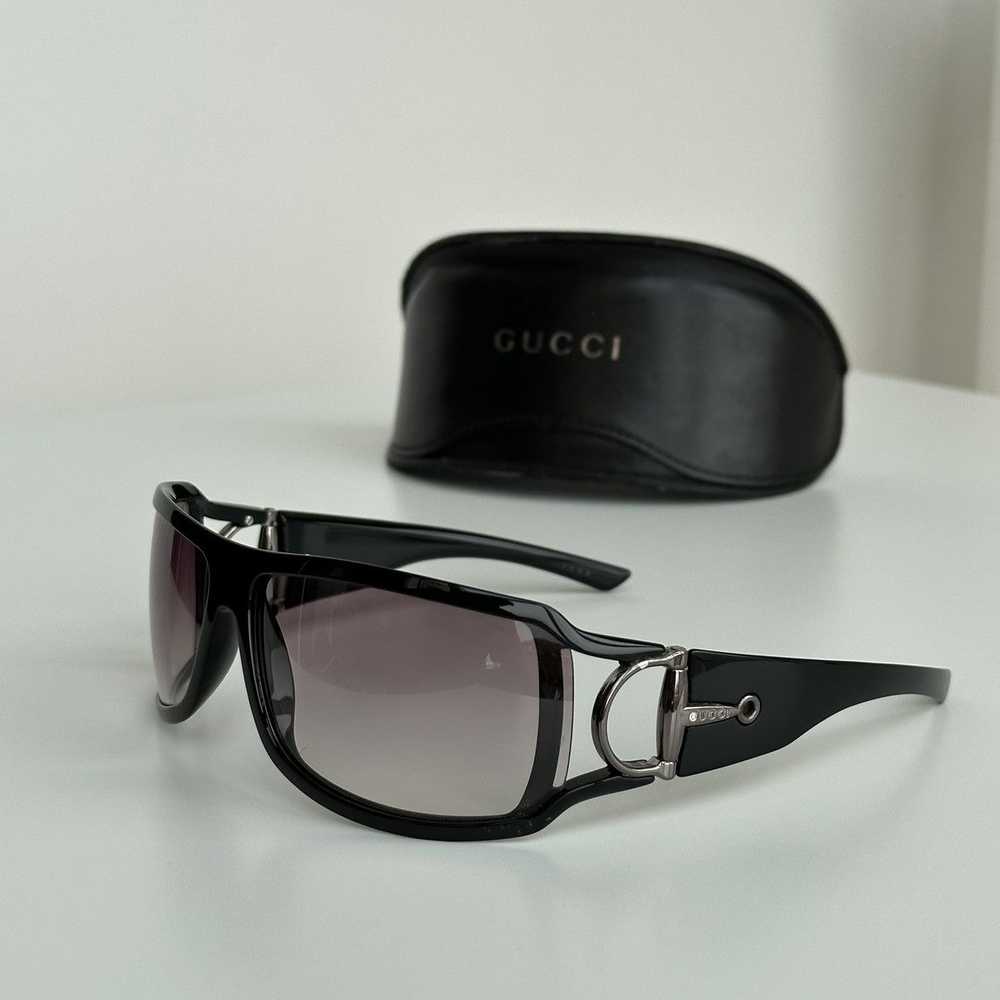 Gucci × Vintage Gucci Mask Horsebit Black Sunglas… - image 12
