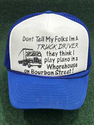 Snap Back × Trucker Hat × Vintage 90s Funny Truck 