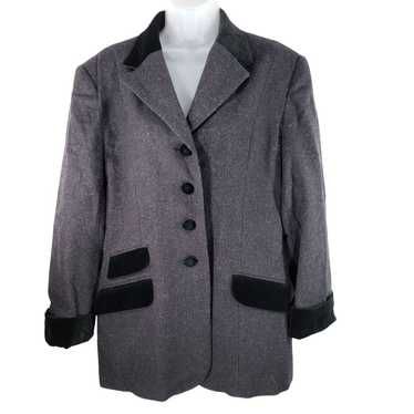 Braebrook Wool Overcoat 13/14 Women Gray Black Vel