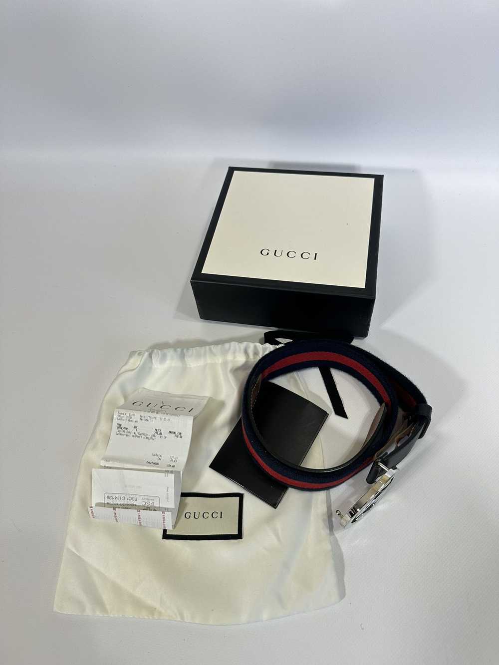 Gucci Gucci Belt Web Navy and Red Interlocking G … - image 2