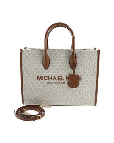 Michael Kors Versatile White Canvas Handbag with S