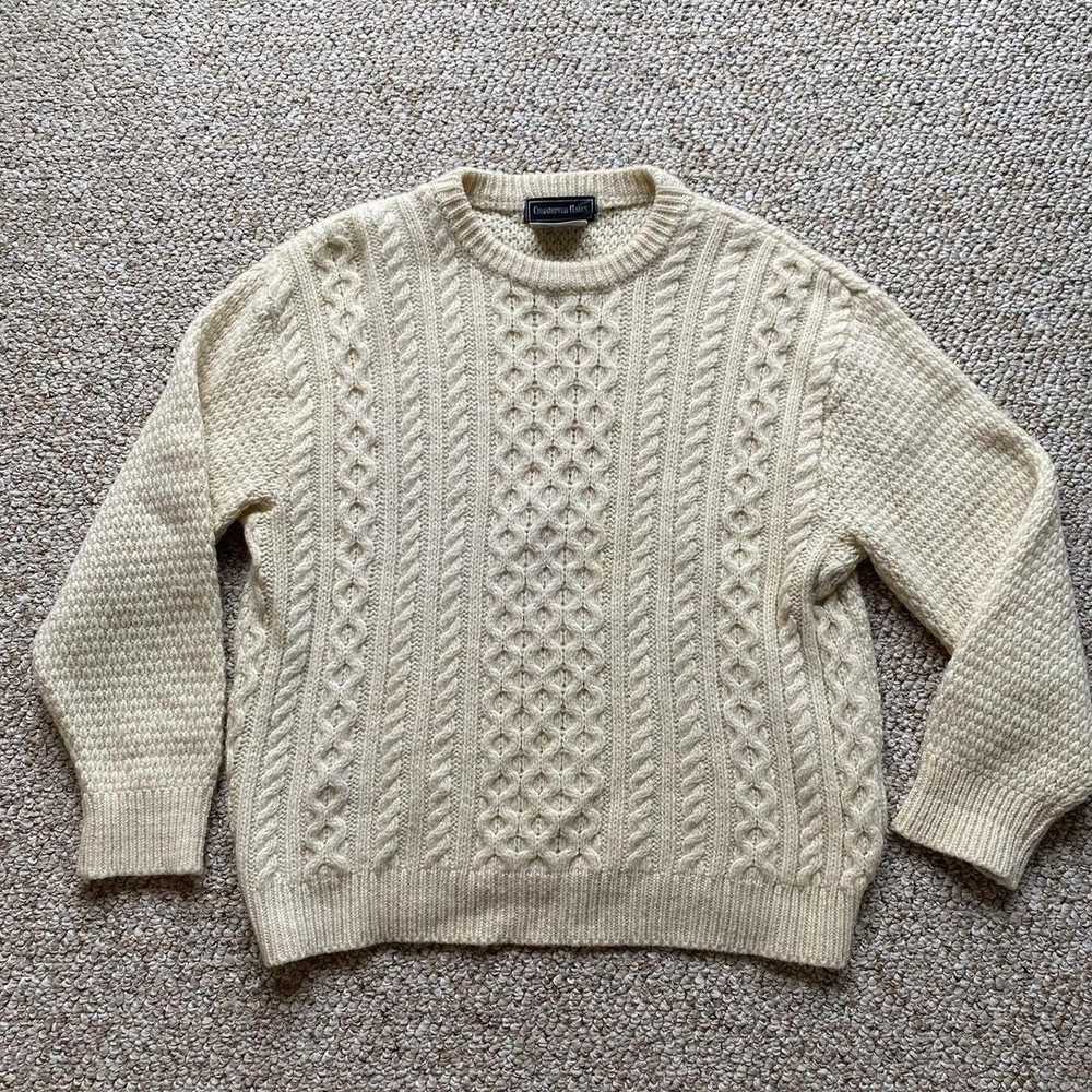 Vintage CHRISTOPHER HAYES IRISH CABLE KNIT WOOL P… - image 1