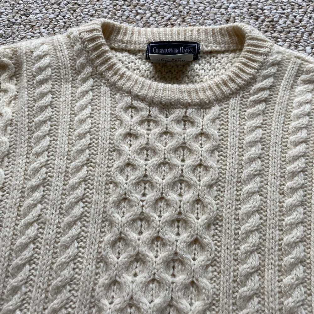 Vintage CHRISTOPHER HAYES IRISH CABLE KNIT WOOL P… - image 4
