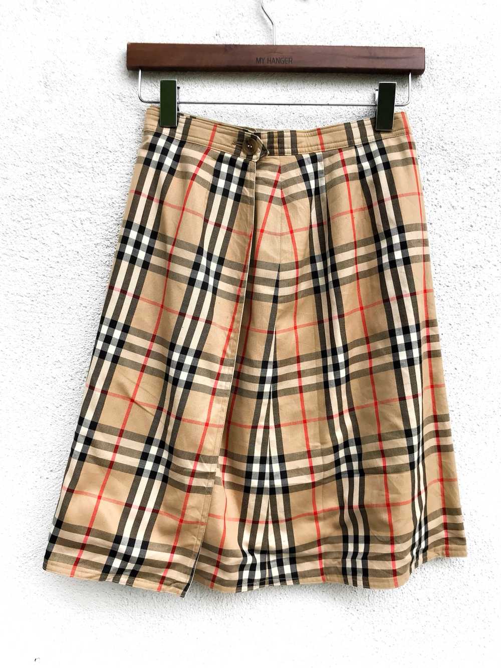 Vintage Burberry’s High Waist Nova Check Plaid Ta… - image 1