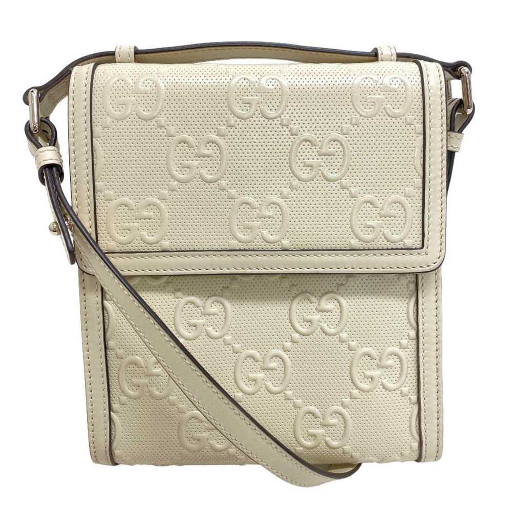 GUCCI 625782 GG embossed shoulder bag white for w… - image 1
