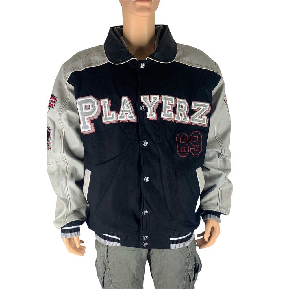 Streetwear - TRASHED Playerz 69 Big Logo Varsity … - image 1