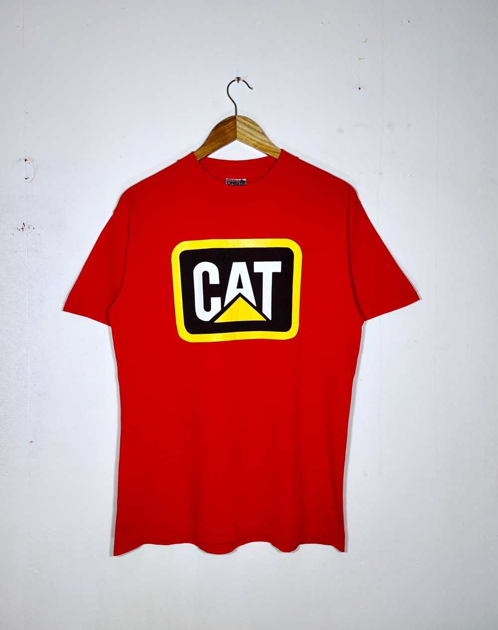 Vintage - Vtg Caterpillar Big Logo PrintOut Shirt… - image 1