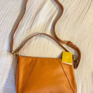 NWOT Fossil Brown Leather Crossbody small
