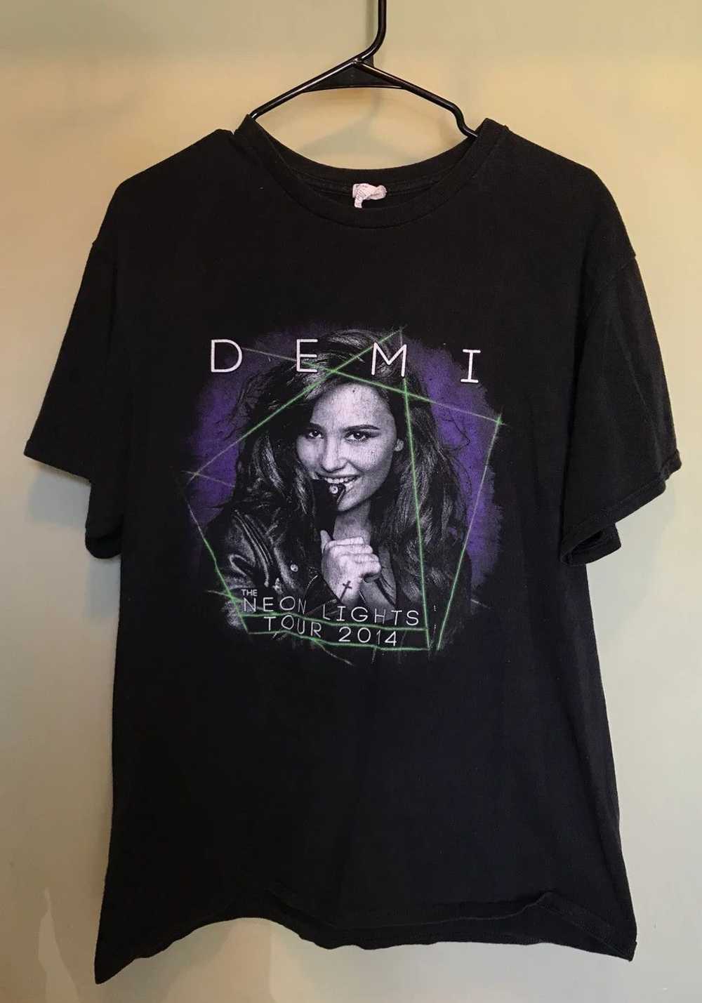 Vintage 2014 Neon Lights Demi Lovato Tour T-Shirt - image 1