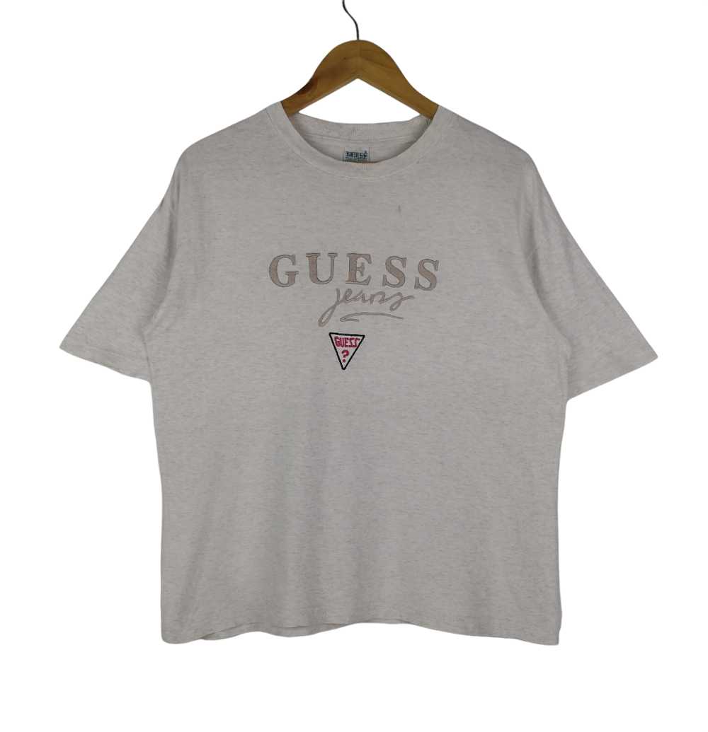 Vintage - Vintage 90s Guess T-Shirt Big Logo Embr… - image 2