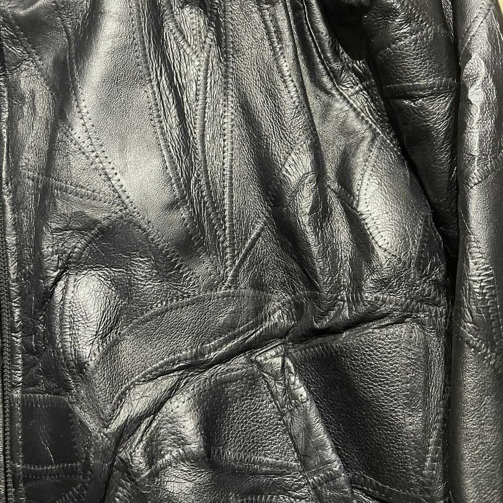Leather × Leather Jacket × Vintage Vintage 90s Le… - image 2