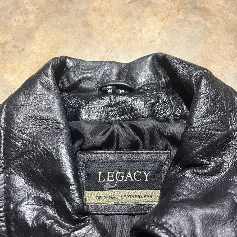 Leather × Leather Jacket × Vintage Vintage 90s Le… - image 3