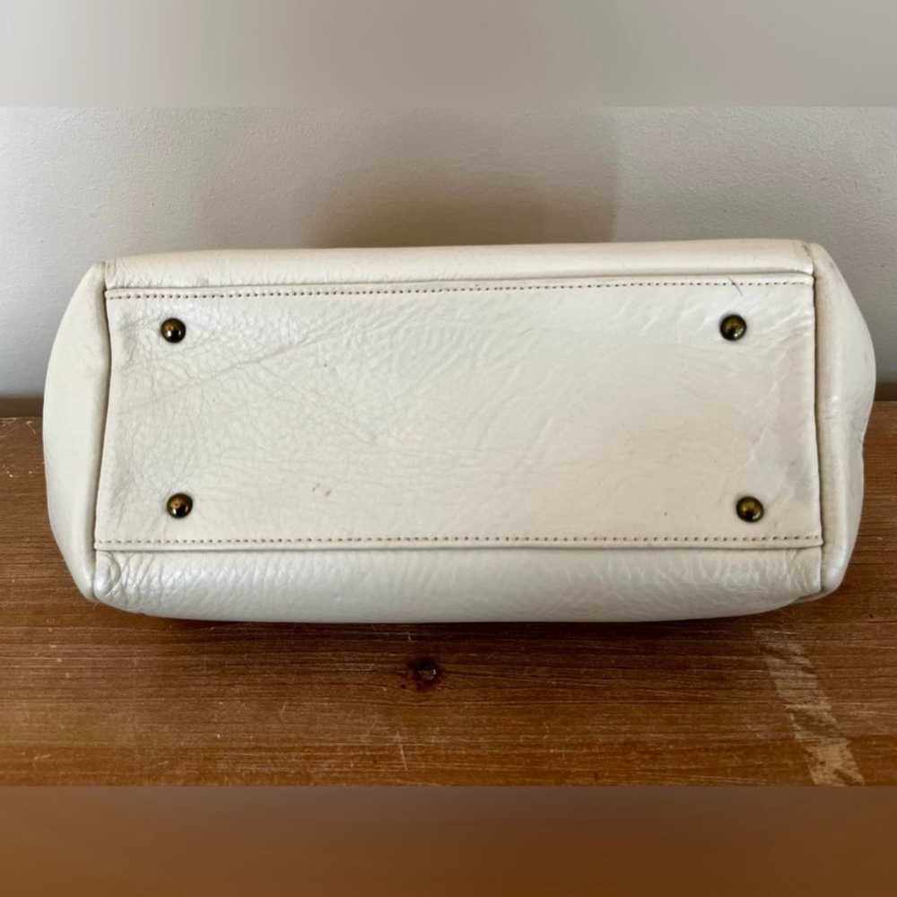 Vintage Saber Off White Leather Handbag & Change … - image 5