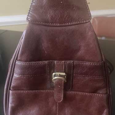 Vintage Aurielle Brown Leather Backpack Convertib… - image 1