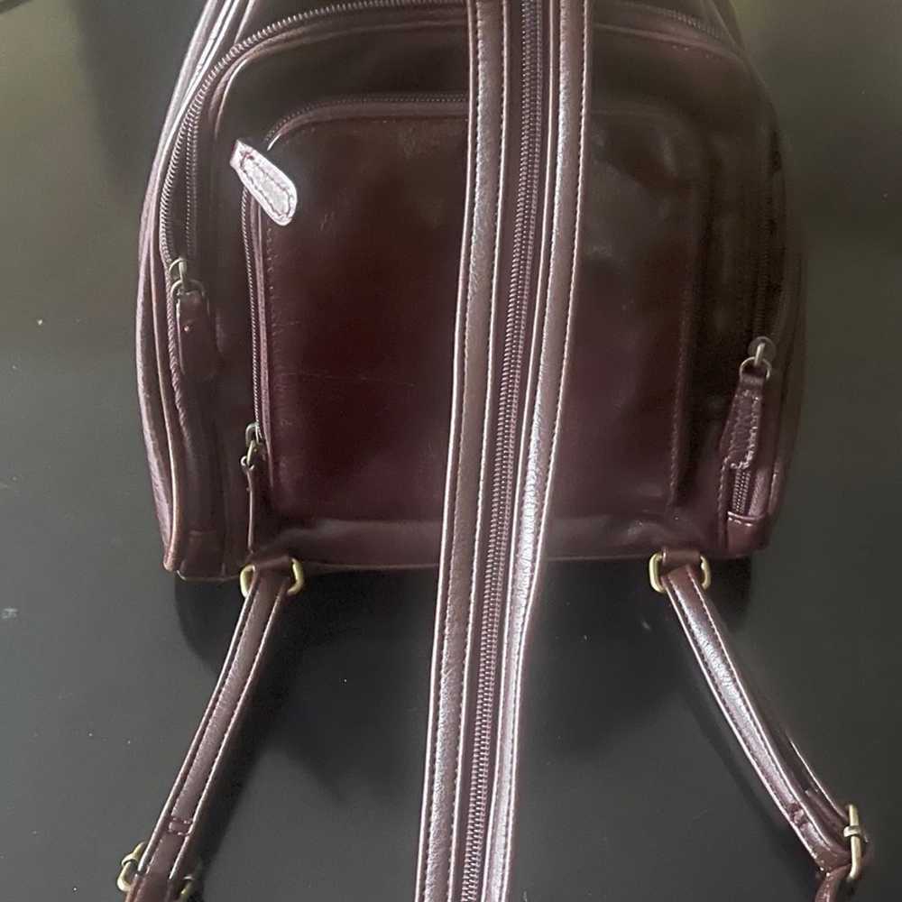 Vintage Aurielle Brown Leather Backpack Convertib… - image 3