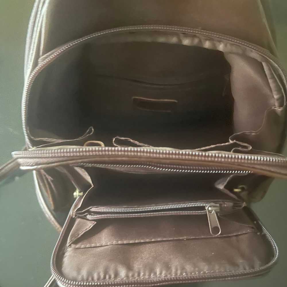 Vintage Aurielle Brown Leather Backpack Convertib… - image 4