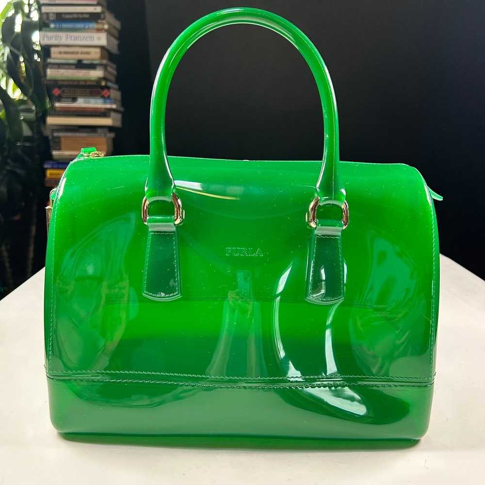 FURLA Candy Bag Jelly Satchel Handbag Purse Dark … - image 5