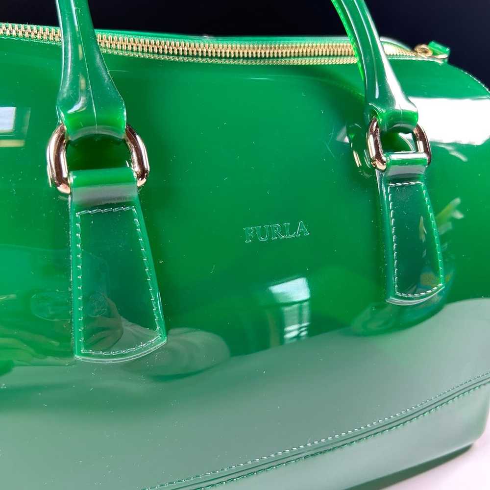 FURLA Candy Bag Jelly Satchel Handbag Purse Dark … - image 6